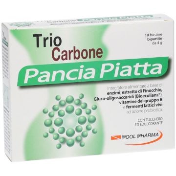 Trio Carbone Pancia Piatta Integratore Contro Gonfiore Addominale 10 Bustine