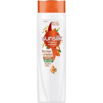 SUNSILK - Ricarica Naturale Olio D'Argan E Di Mandorle - Shampoo Per Capelli Fragili 250 Ml
