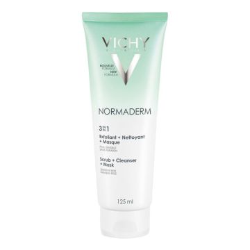 Vichy Normaderm 3 in 1 Detergente Esfoliante Maschera 125 ml