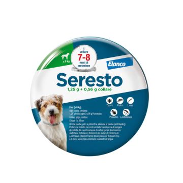 Seresto Collare Antiparassitario 38 Cm Per Cani Meno Di 8 Kg 1,25 G + 0,56 G
