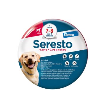 Seresto Collare Antiparassitario 70 Cm Per Cani Più Di 8 Kg 4,50 G + 2,03 G