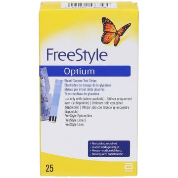 FreeStyle Optium Strisce Reattive Glicemia 25 Pezzi