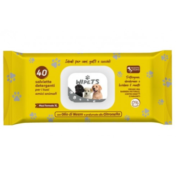Wipets Salviette Detergenti Per Animali Olio Di Neem E Citronella 40 Pezzi