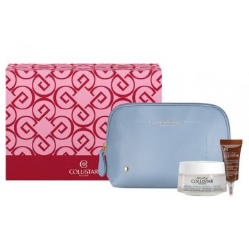 Cofanetto attivi puri aquagel acido ialuronico+ceramidi 50 ml + contorno occhi acido ialuronico+peptidi 5 ml + sample gocce magiche protettive + beauty bag azzurra the bridge