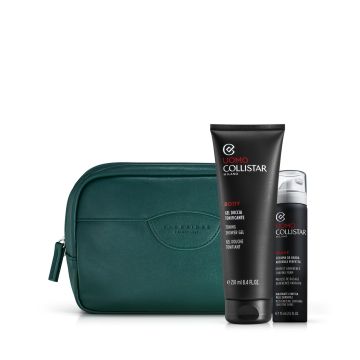 Cofanetto uomo gel doccia tonificante 250 ml + schiuma barba aderenza perfetta 75 ml + beauty bag verde the bridge