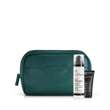 Cofanetto uomo idratante protettivo quotidiano 80 ml + scrub viso barba 30 ml + beauty bag verde