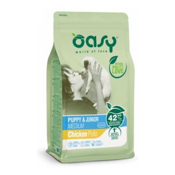 Oasy Cane Lifestage Puppy&Junior Medium Pollo 3 Kg   New Pack