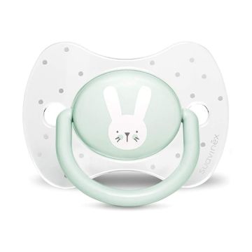 Suavinex hygge succhietto anatomico silicone 0/6 coniglio pois verde