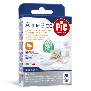 Pic AquaBloc Cerotti Impermeabili Antibatterici Mix 20 Pezzi