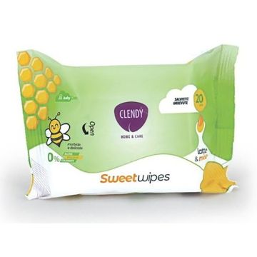 Clendy salviette imbevute latte & miele sweet wipes 20 pezzi