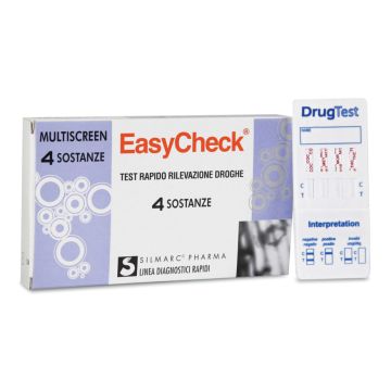 Test rapido singolo o multiplo per rivelazione uso di droghe strip easycheck 4 sostanze c