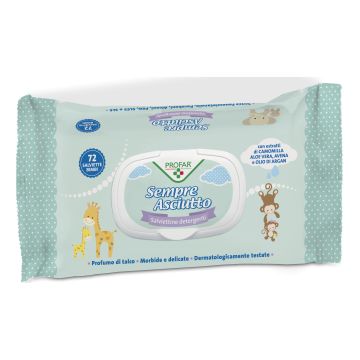 Salviettine umidificate sempre asciutto 72 pezzi profar