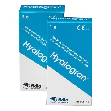 Medicazione hyalogran trattamento ulcere formata da microgranuli di hyaff ed alginato di sodio