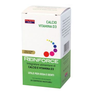 Reinforce calcio + vitamina d3 30 compresse masticabili
