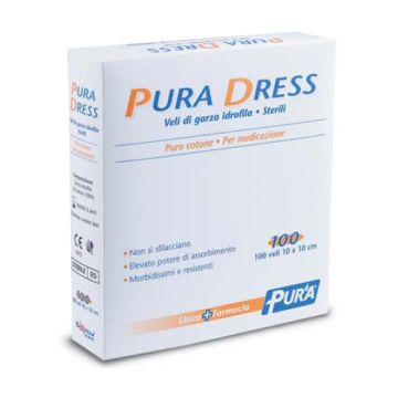 Garza idrofila pura dress 10x10cm 100 pezzi