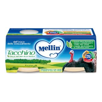 Mellin omog tacchino 2x80g