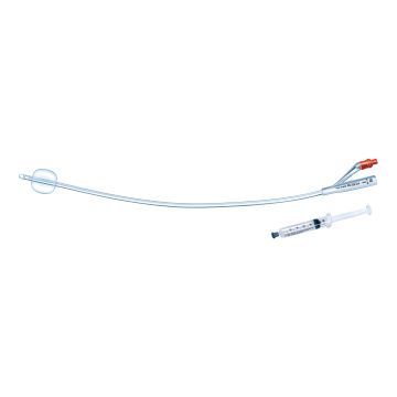 Catetere foley in silicone per adulti brillant plus 2 vie senza scanalature ch16 lunghezza 41 cm palloncino 10 ml punta cilindrica 2 fori 10 pezzi