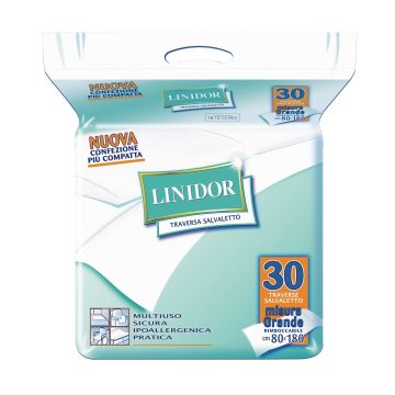 Traversa ultraprotezione linidor dimensioni 80x180cm materassino di cellulosa con filtrante ipoallergenico 30 pezzi