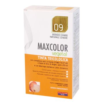 Maxcolor Vegetal Tinta 09 Biondo Chiaro Naturale Cenere 140ml