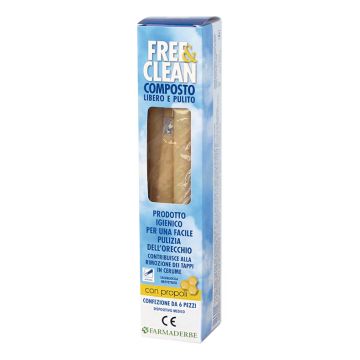 Free&clean composto libero e pulito 6 coni pulizia orecchio