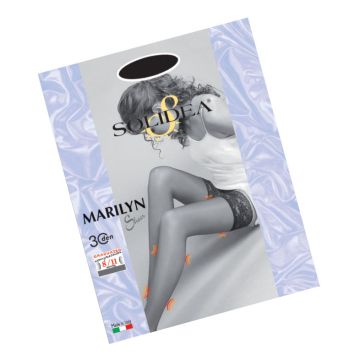 Marilyn 30 sheer calza autoreggente nero 3