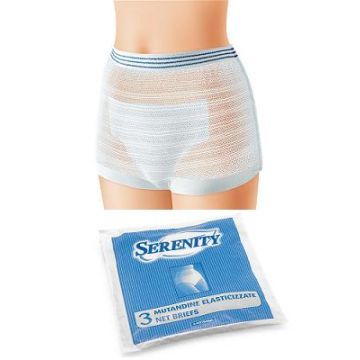 Mutandina elastica rettangolare a rete serenity xs 3 pezzi