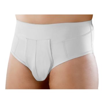 Orione 515 cintoslip erniario uomo aperto con pelotte in cotone bianco 2 Orione 515 cintoslip erniario uomo aperto con pelotte in cotone bianco 2