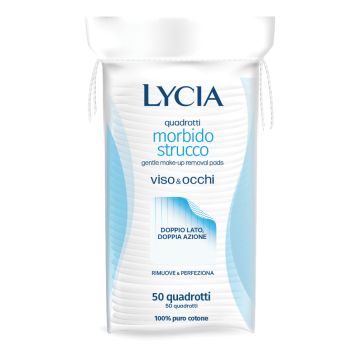Lycia Quadrotti Morbidi Struccanti 100% Cotone 50 Pezzi