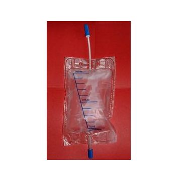 Sacca di drenaggio gamba per raccolta urina in pvc morbido colore trasparente con scala graduata capacita' 0,75 litri con tubo corto personal 10 pezzi