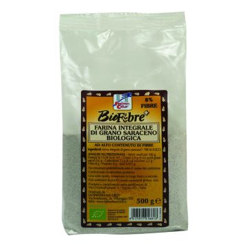 Fsc biofibre+ farina integrale di grano saraceno bio ad alto contenuto di fibra 500 g