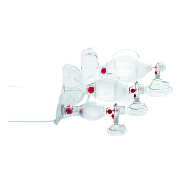 Pallone rianimatore monopaziente ambu spur ii per adulti peso superiore a 30 kg volume 1475 ml con sacca ossigeno volume 2600 ml maschera misura 5 e mediport