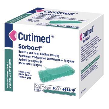 Zaffo assorbente in garza di cotone cutimed sorbact 2 cm x 50 cm 20 pezzi Zaffo assorbente in garza di cotone cutimed sorbact 2 cm x 50 cm 20 pezzi