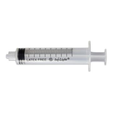 Siringa monouso inj-light in polipropilene trasparente 60ml senza ago cono luer lock centrale scala graduata 1 pezzo