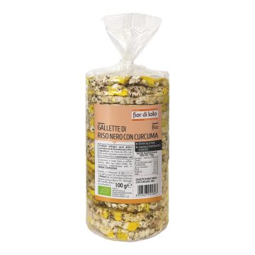 Fior di loto gallette di riso nero con curcuma