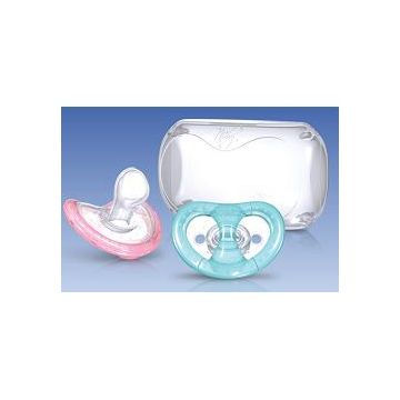 Nuby nt succhietto ortodontico natural-flex con contenitore igienico 0-6 mesi