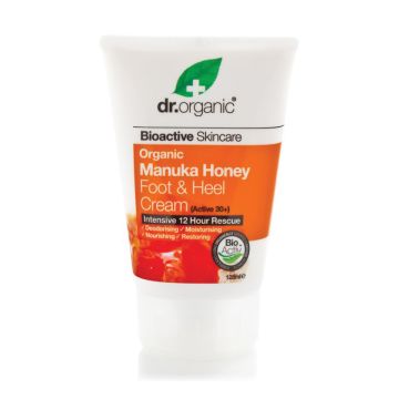 Dr organic manuka honey miele di manuka foot heel cream crema piedi 125 ml