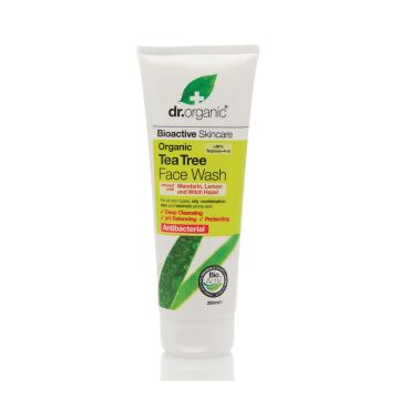 Dr organic tea tree face wash detergente viso 200 ml
