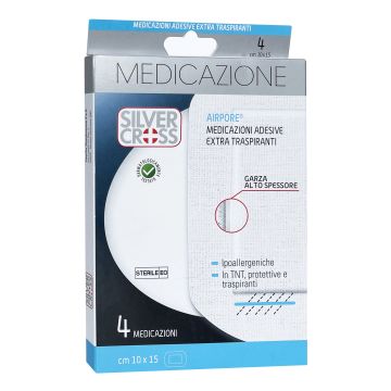 Silvercross airpore medicazione 10x15cm 4 pezzi
