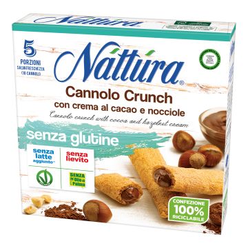 Nattura cannolo crunch con cacao e nocciole 5 x 25 g