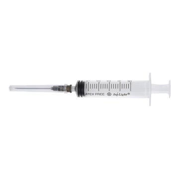 Siringa sterile monouso 5ml cono luer centrale inj-light con ago gauge23   1 pezzo