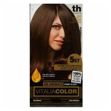 Th pharma vitalia color coloracion capilar sin amoniaco 5.57 castano claro caoba violeta