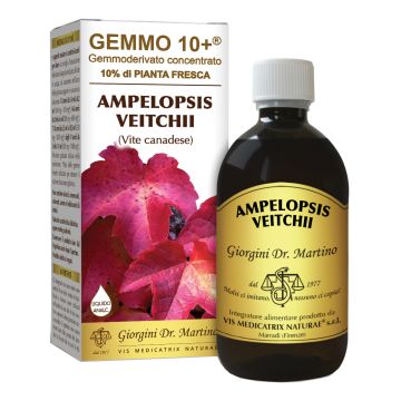 Gemmo 10+ gemmoderivato concentrato liquido analcolico ampelopsis veitchi vite canadese 500 ml