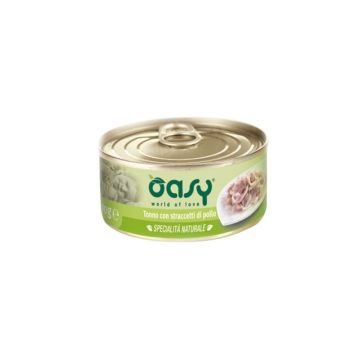 Oasy Gatto Specialita' Naturali In Lattina Adulto Tonno & Straccetti Di Pollo 70 Gr