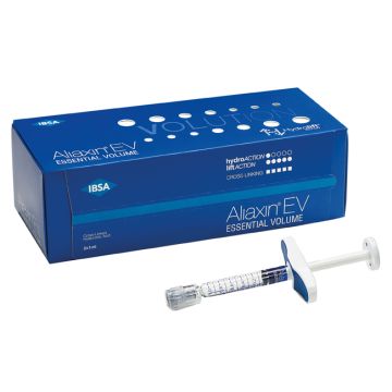 Siringa intra-dermica crosslinkato aliaxin ev acido ialuronico 1 ml 2 pezzi con talloncini adesivi e 4 aghi sterili