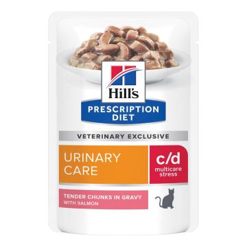 Hill'S Pd Feline C/D Stress Salmon Pouches Cf. 12X85 Gr