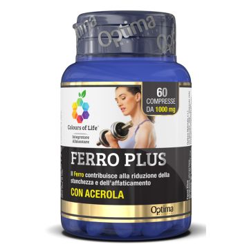 Optima Naturals Colours of Life Ferro Plus Con Acerola Integratore Difese Immunitarie 60 Compresse