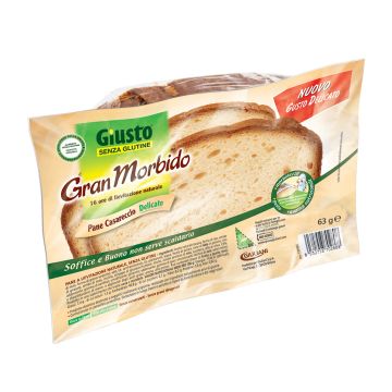 Giusto senza glutine pane casareccio delicato monofetta 63g