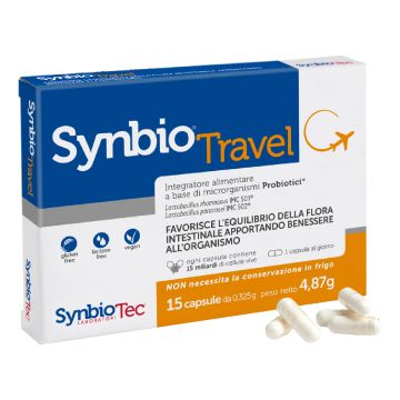 Synbiotravel 15 capsule astuccio 4,88 g