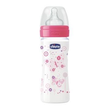 Chicco Biberon Benessere 250 ml girl Silicone
