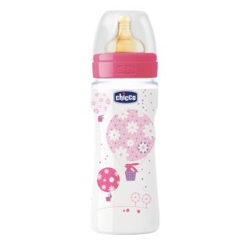 Chicco Biberon Benessere 330 ml girl  Caucciù